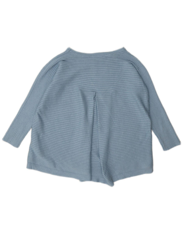 Phase Eight Womens Regular Top 3/4 Sleeve UK 14 Large Blue Striped Viscose