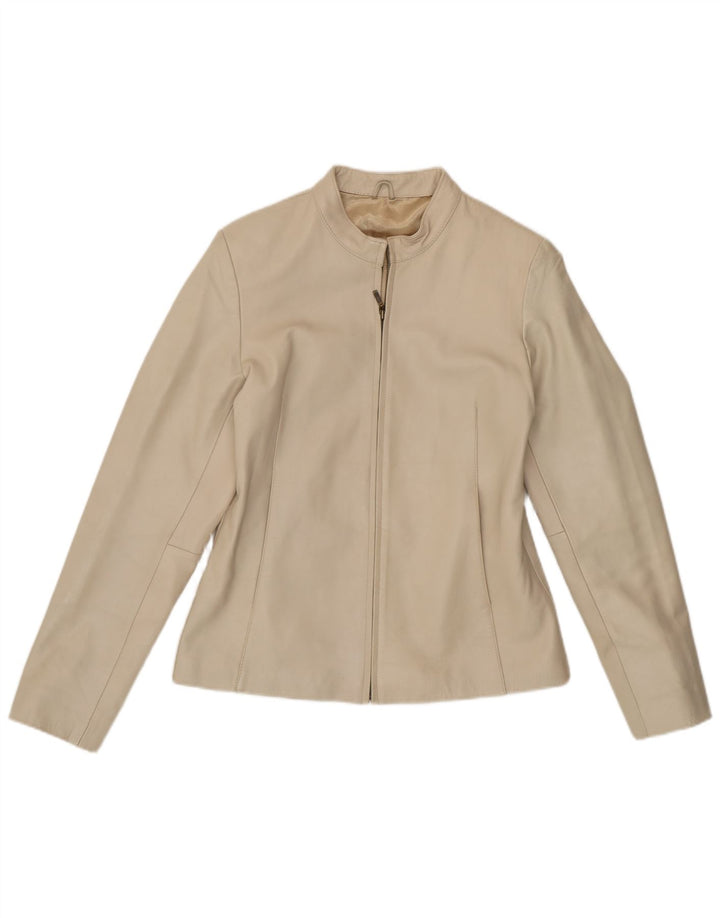 St. Bernard Damen Lederjacke UK 12 Medium Beige Leder