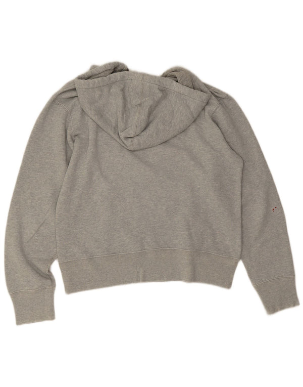 Champion Womens Graphic Oversized Hoodie Pullover UK 10 Small Graue Baumwolle