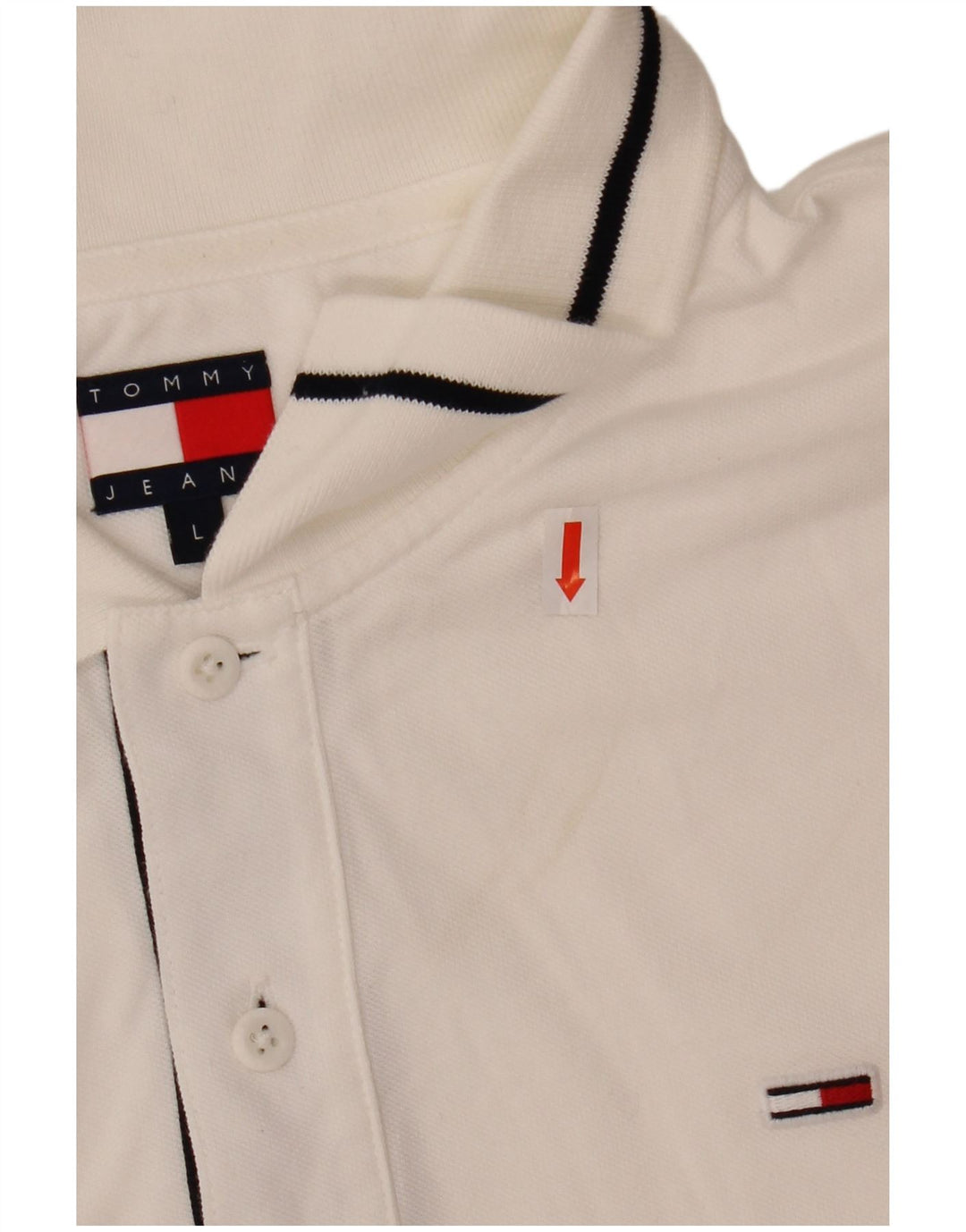 Tommy Hilfiger Herren-Poloshirt, große weiße Baumwolle