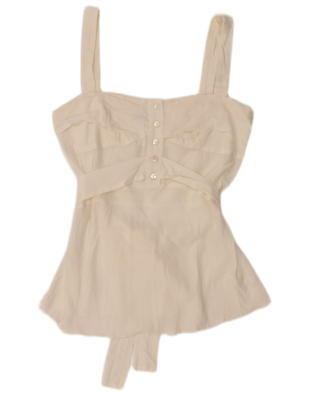 GUESS BY MARCIANO Damen Crop ärmelloses Blusenoberteil UK 8 Small Weiß