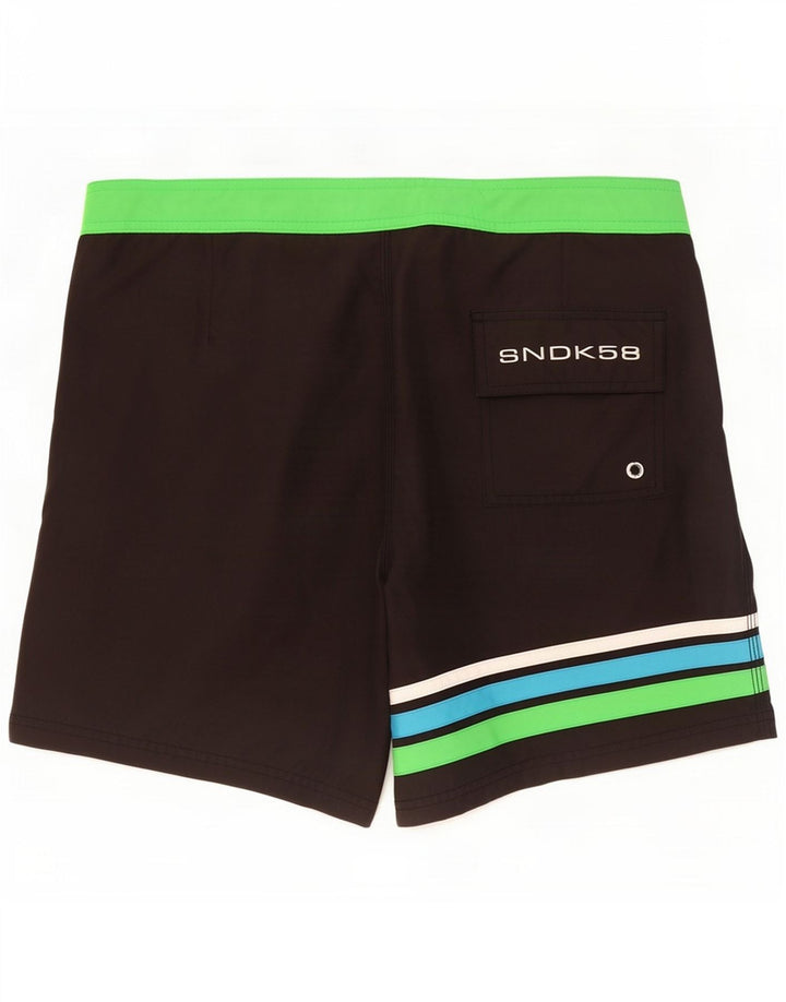 Sundek Herren Badeshorts mit Grafik, Mittelschwarz, Farbblock-Polyester