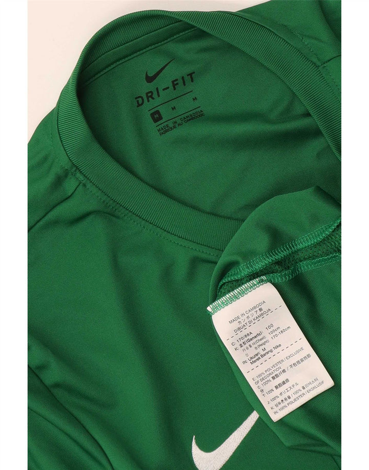 Nike Herren Dri Fit Grafik-T-Shirt-Oberteil aus mittelgrünem Polyester