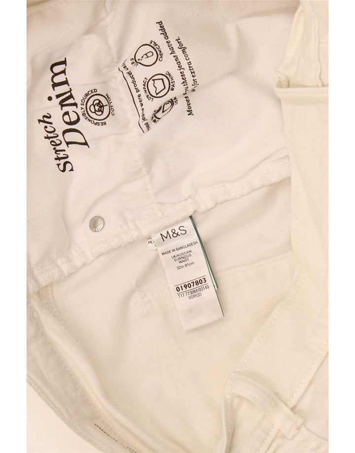 Marks & Spencer Herren Jeansshorts W32 Mittelweiße Baumwolle