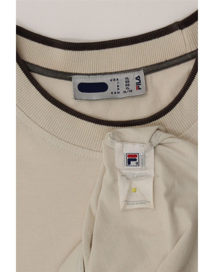 Fila Herren T-Shirt Top XL Beige Baumwolle