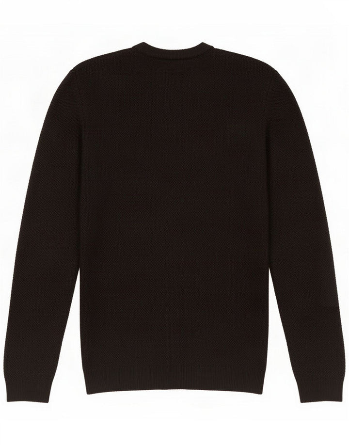 Reiss Herren-Pullover mit Rundhalsausschnitt, mittelschwarze Wolle