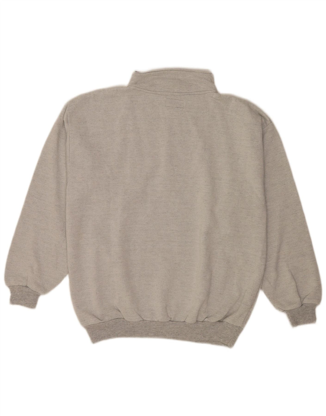 Vintage Herren-Sweatshirt mit Knopfkragen, XL, grau, Baumwolle, Retro