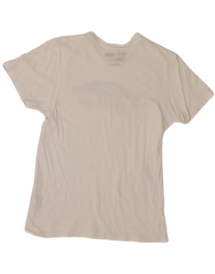 VANS Herren Custom Fit Grafik-T-Shirt-Oberteil aus mittelweißer Baumwolle