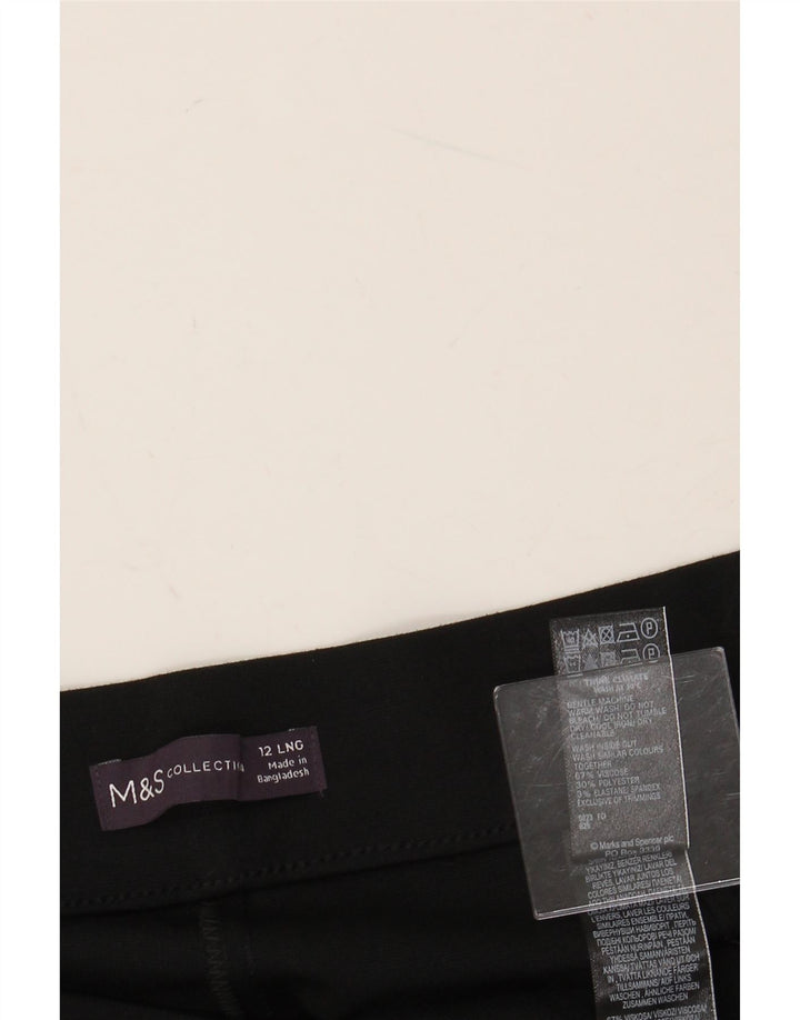 MARKS & SPENCER Damen Gerade Freizeithose UK 12 Medium W30 L30 Schwarz