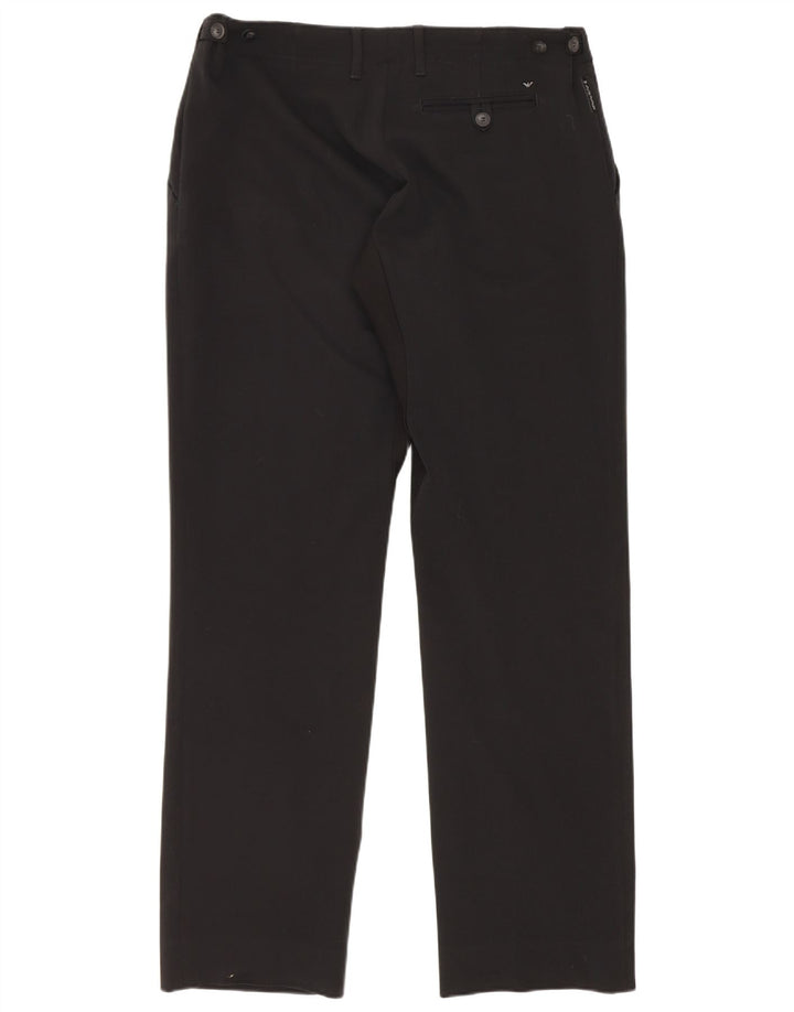 Armani Damen gerade Anzughose W30 L29 Schwarz Polyester