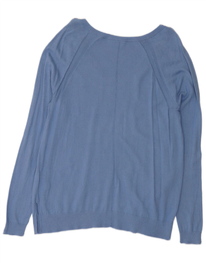 Gap Damen-Pullover mit V-Ausschnitt, UK 14, mittelblaue Baumwolle