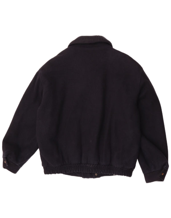 Vintage Herren Bomberjacke UK 42 XL Marineblaue Wolle