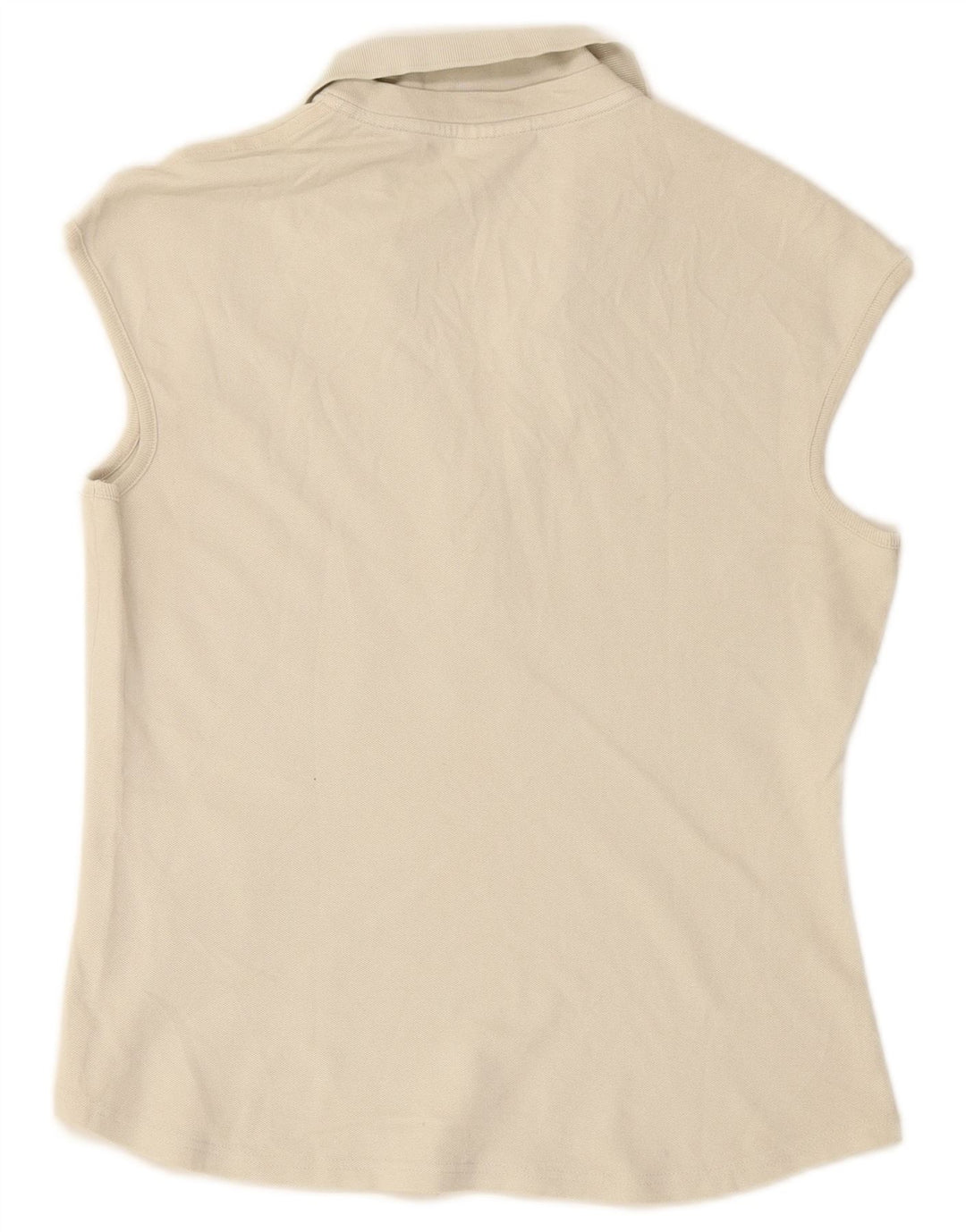 LACOSTE Damen ärmelloses Poloshirt, Größe 44, große weiße Baumwolle