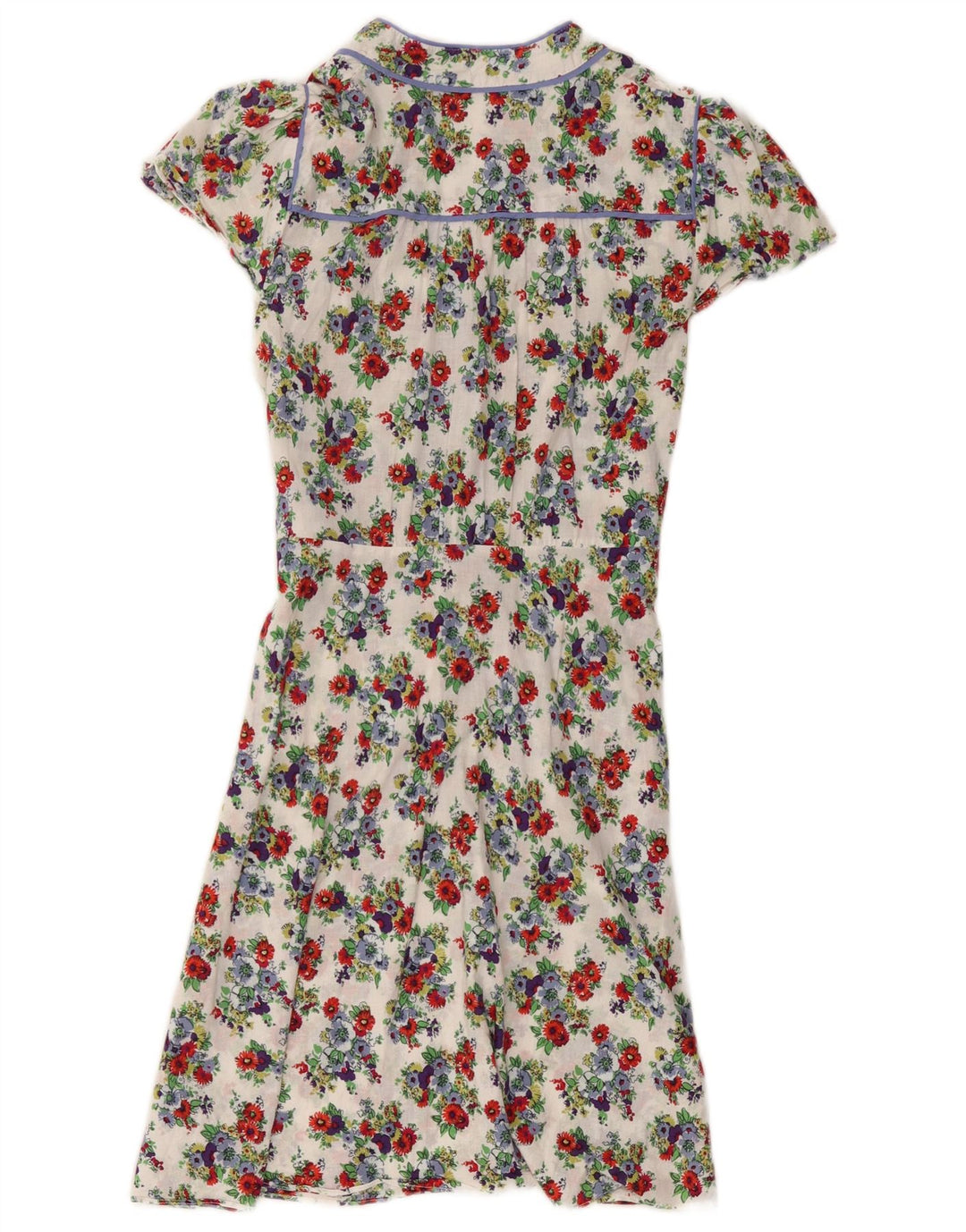 Oasis Damen A-Linien-Kleid UK 12 Mittelweiß geblümt