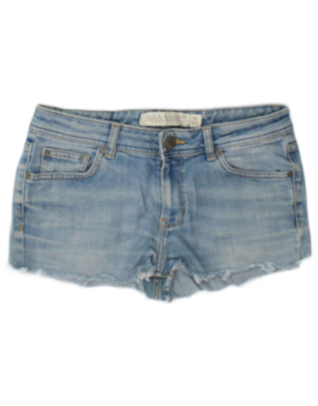 Zara Damen Denim Hotpants EU 40 Medium W30 Blaue Baumwolle