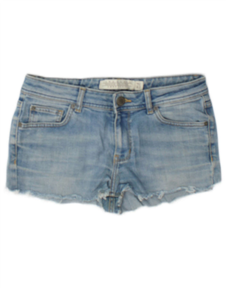 Zara Damen Denim Hotpants EU 40 Medium W30 Blaue Baumwolle