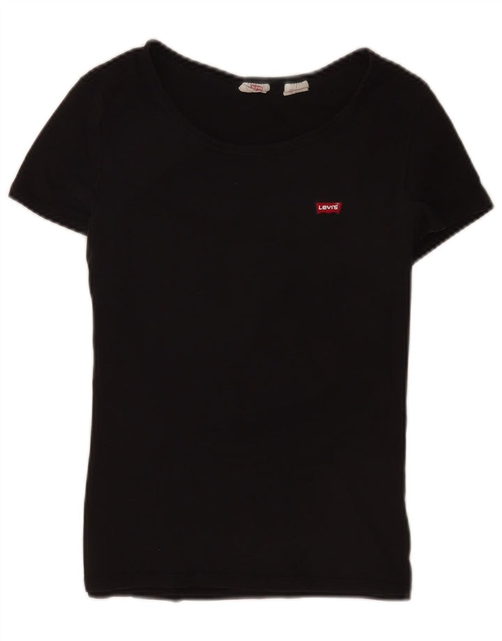 Levi's Damen T-Shirt Top UK 12 Medium Schwarz