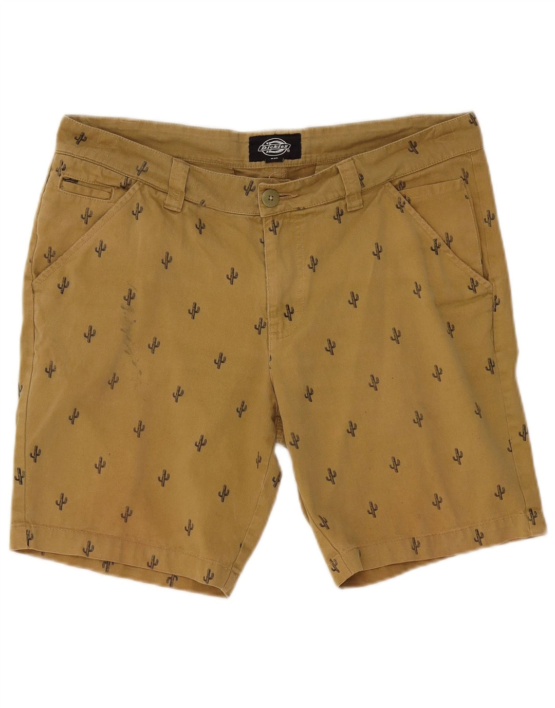 DICKIES Herren-Chinoshorts W34, große beige gefleckte Baumwolle