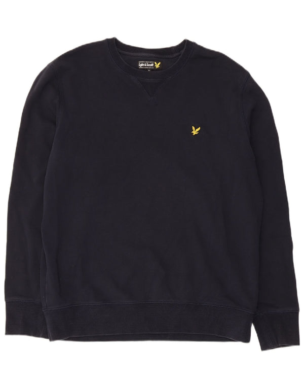 Lyle & Scott Mens Sweatshirt Jumper XL Navy Blue Cotton
