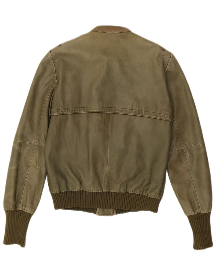 Seventy Damen Lederjacke IT 42 Mittelgrünes Leder