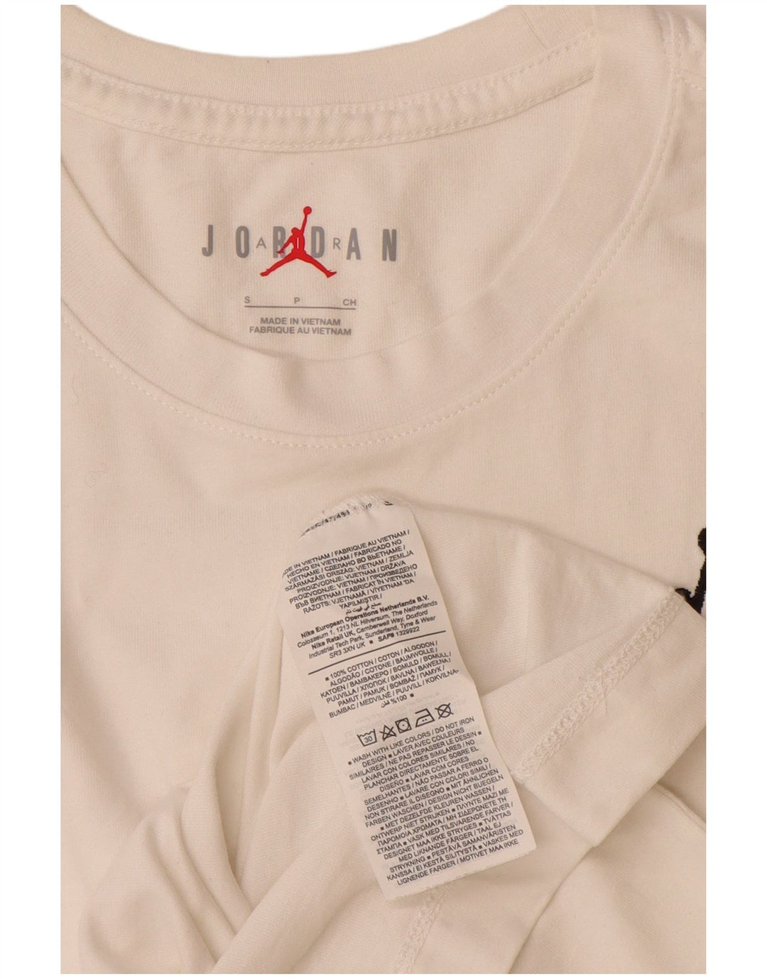Jordan Herren T-Shirt Top Small aus weißer Baumwolle