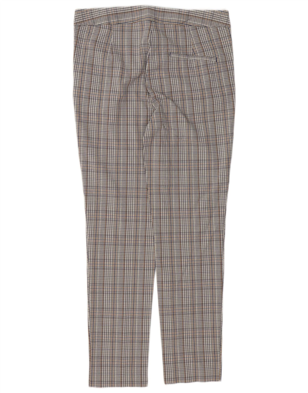Zara Slim Chino-Hose für Damen, mittelgroß, W30, L27, grau karierte Viskose