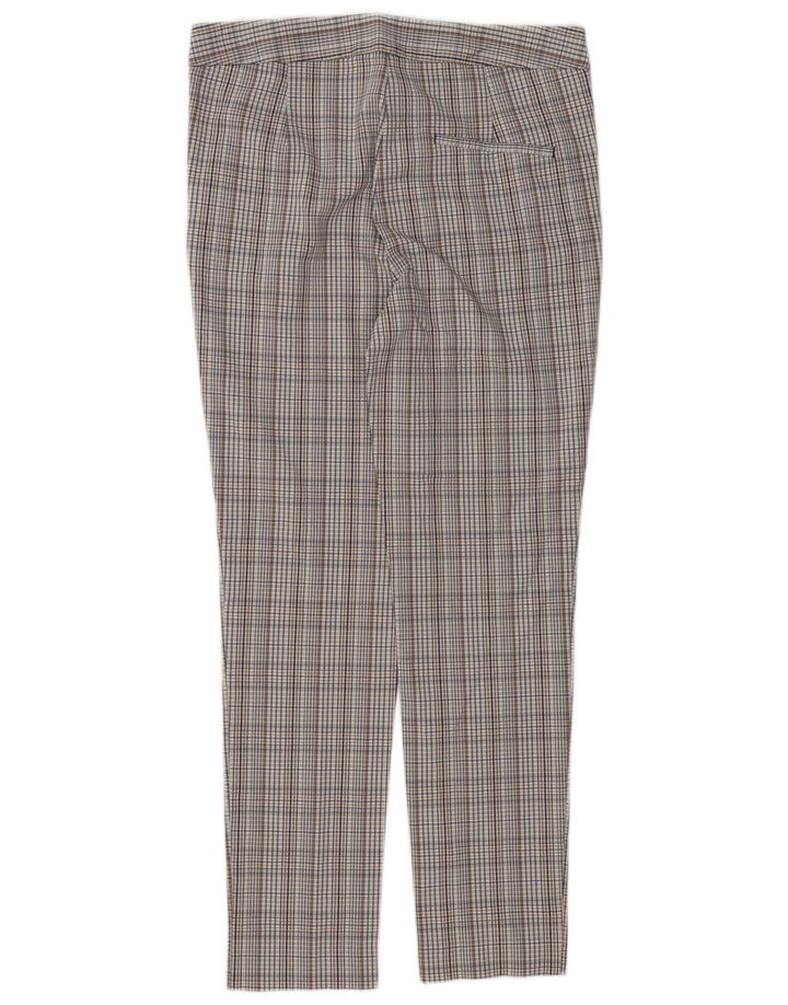 Zara Slim Chino-Hose für Damen, mittelgroß, W30, L27, grau karierte Viskose