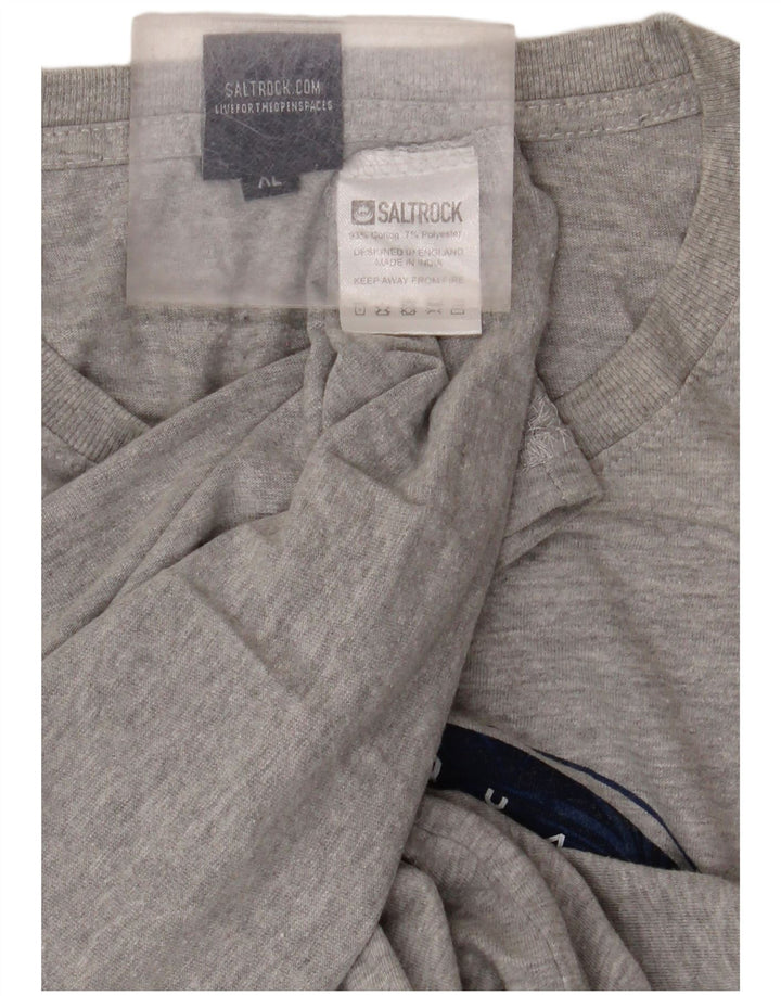 SALTROCK Herren Grafik T-Shirt Top XL Grau Baumwolle