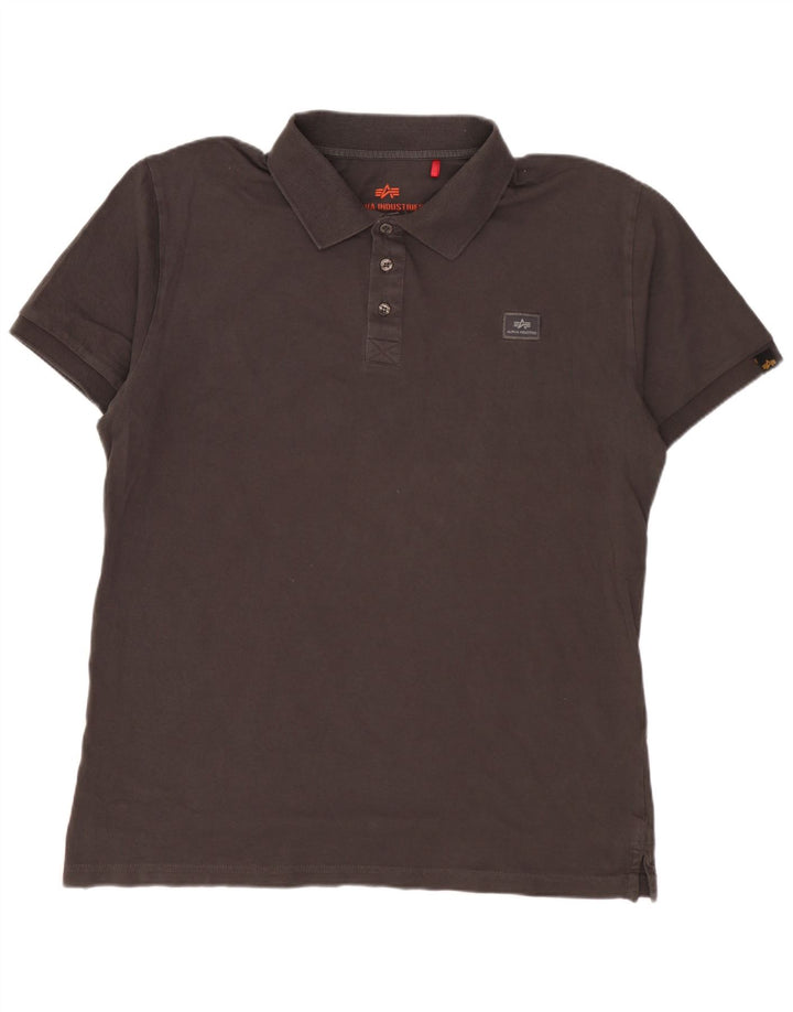 ALPHA INDUSTRIES Herren Poloshirt XL Grau Baumwolle