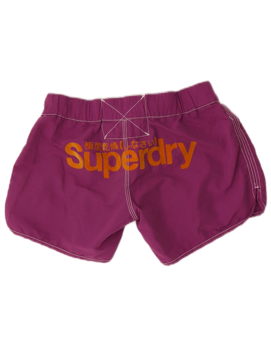 Superdry Damen-Badeshorts mit Grafik, UK 12, Mittelviolett, Polyester