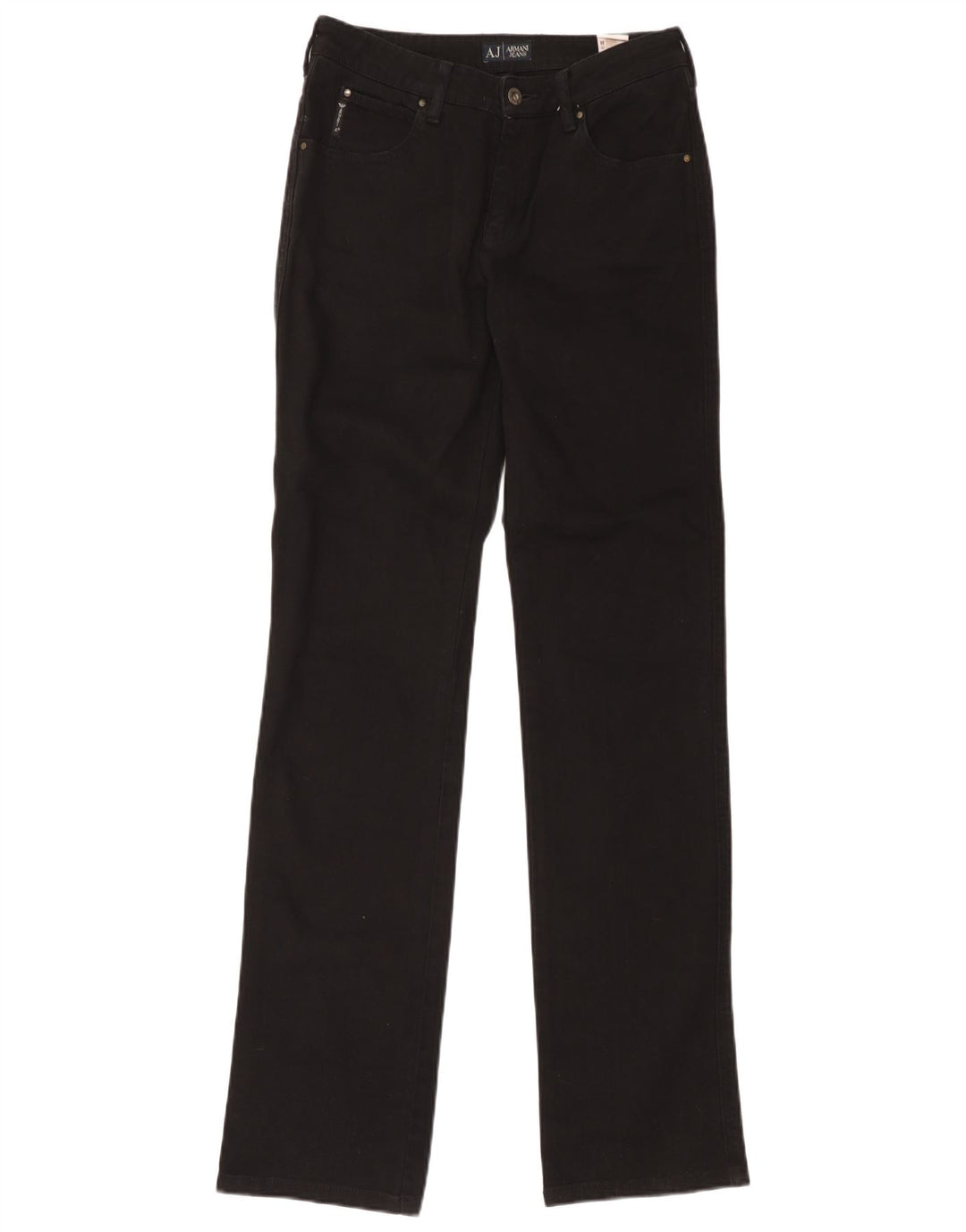 Armani Damen Straight Jeans W29 L33 Schwarze Baumwolle