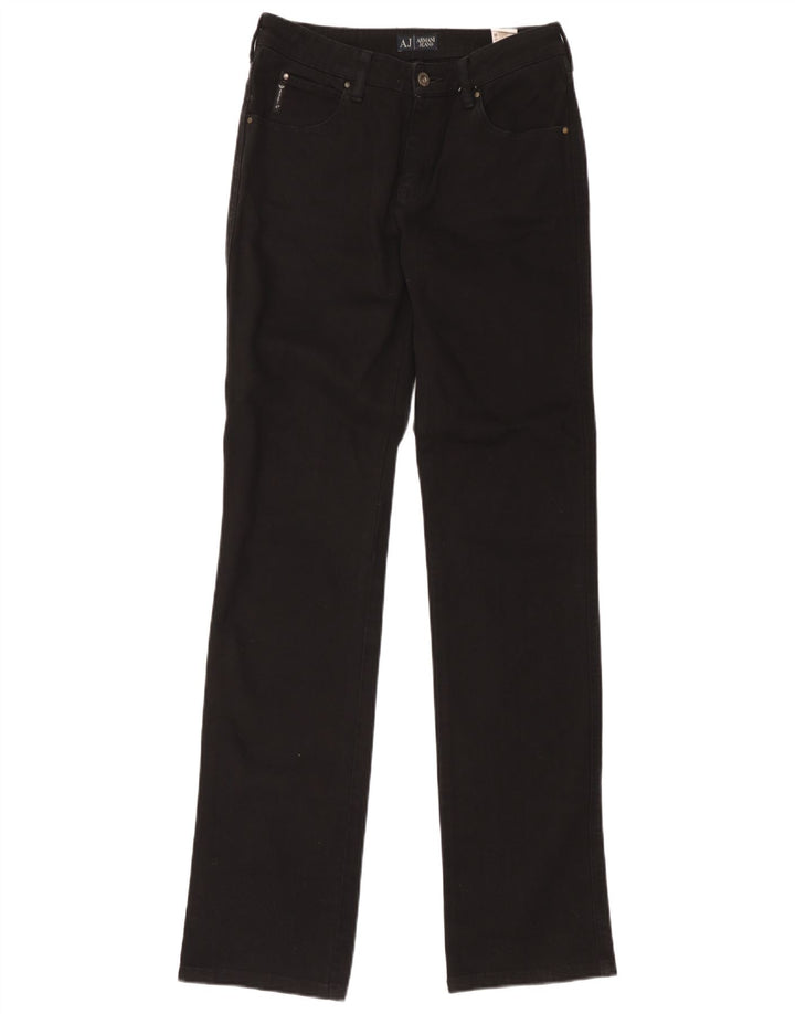 Armani Damen Straight Jeans W29 L33 Schwarze Baumwolle