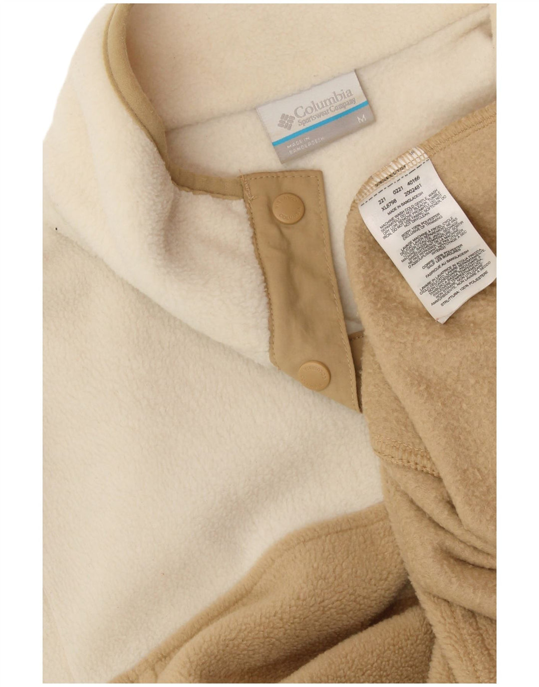 COLUMBIA Damen Crop Fleece Pullover UK 14 Mittelweiß Farbblock