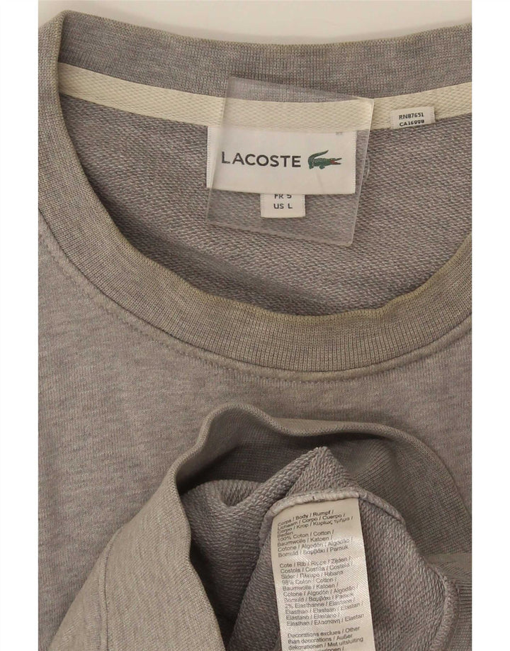 Lacoste Herren-Sweatshirt mit Grafik, Größe 5, große graue Baumwolle