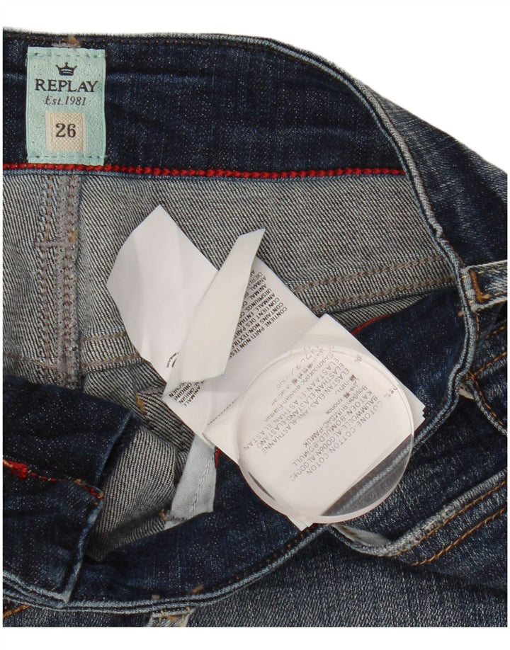 REPLAY Damen-Jeansshorts, W26, Größe S, Blau, Baumwolle