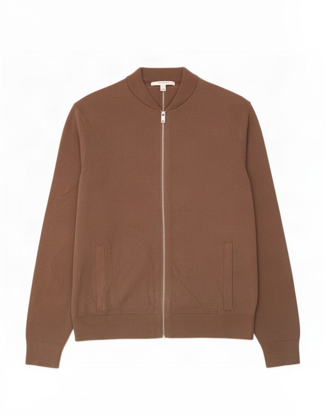 Marks & Spencer Herren-Strickjacke, groß, braune Baumwolle