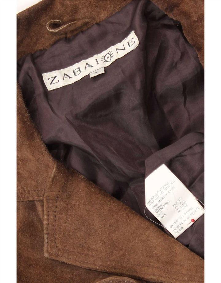 Zabaione Damen Wildlederjacke UK 14 Großes braunes Leder