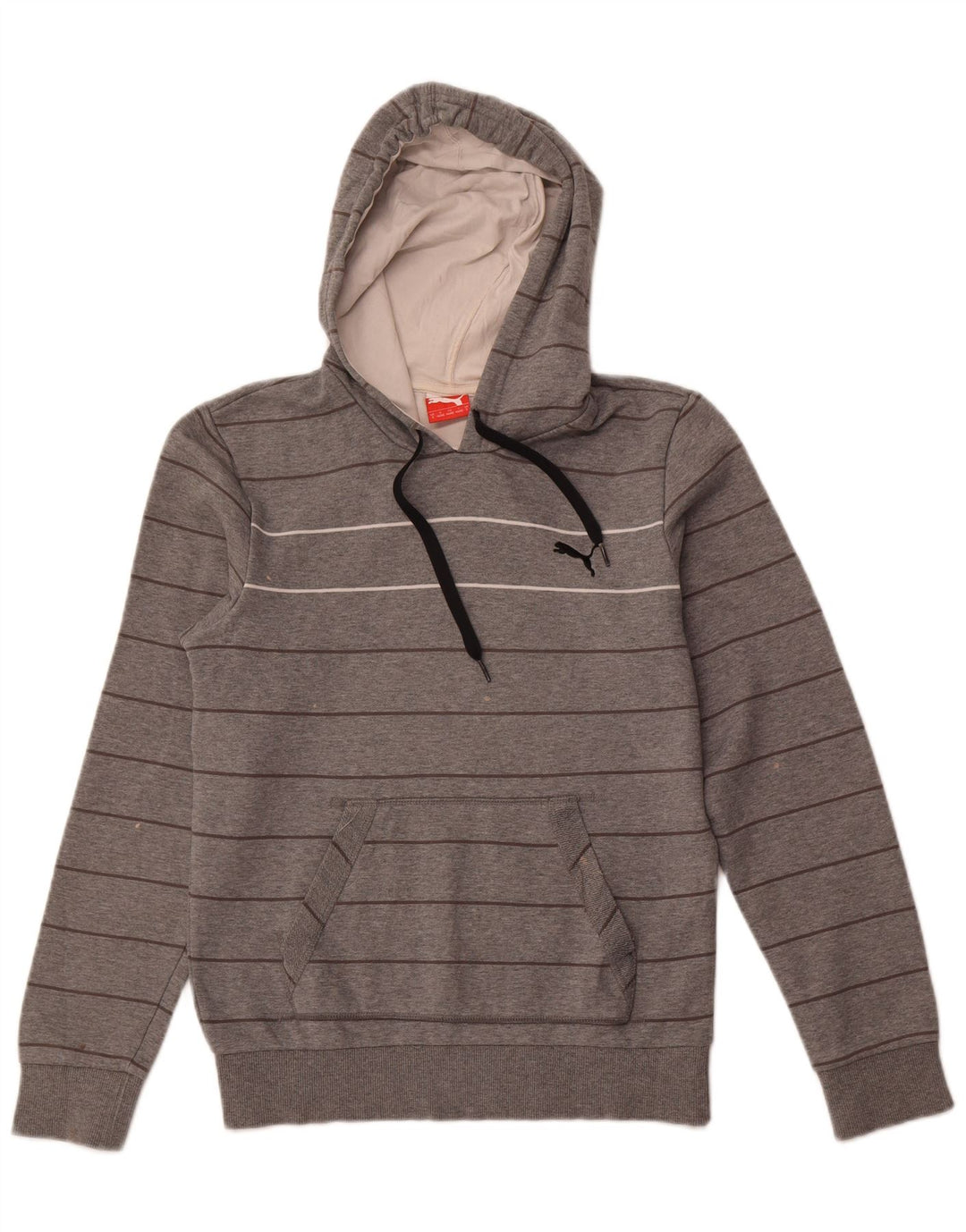 Puma Herren Kapuzenpullover, klein, grau gestreift, Baumwolle