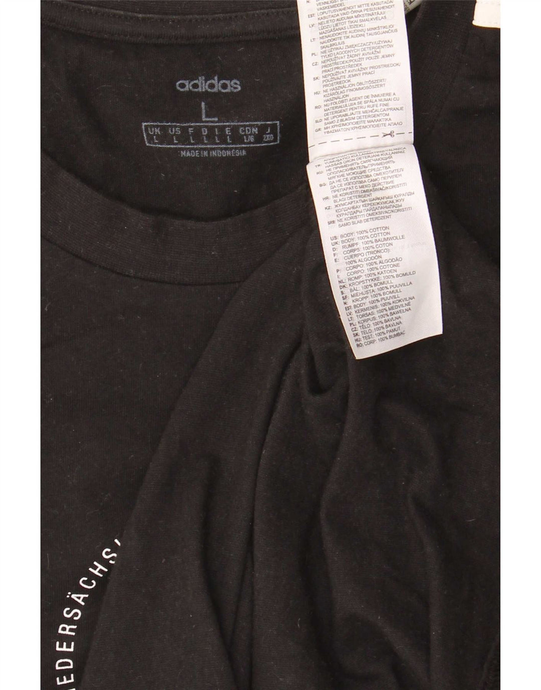 Adidas Herren Grafik T-Shirt Top Large Schwarz Baumwolle