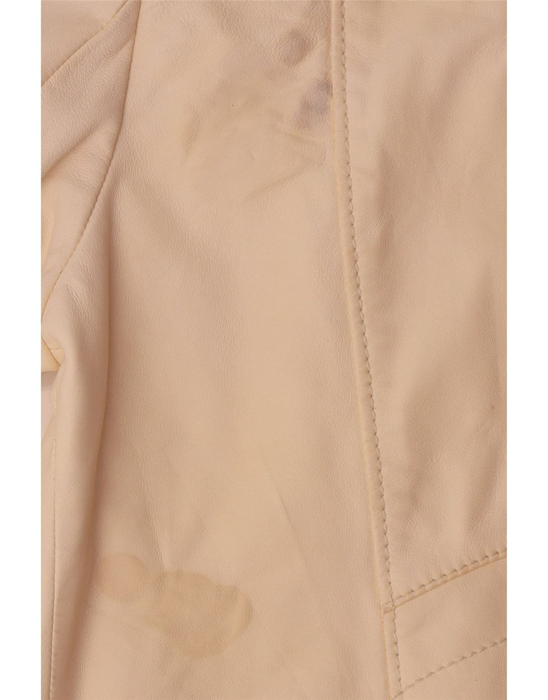 Iceberg Damen Leder Bikerjacke UK 14 Medium Off White Leder