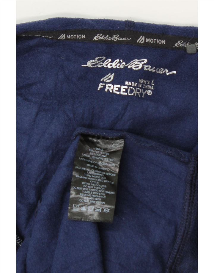 EDDIE BAUER Mens Zip Hoodie Sweater Large Navy Blue Polyester Vintage Eddie Bauer and Second-Hand Eddie Bauer from Messina Hembry 