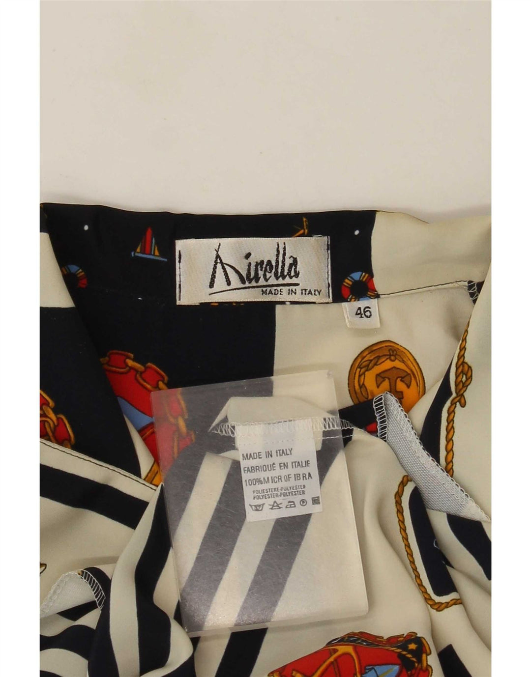 Mirella Damen-Hemdbluse IT 46, groß, mehrfarbig, Patchwork, nautisch