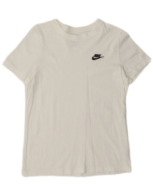 Nike Damen T-Shirt Top UK 10 Small Weiße Baumwolle