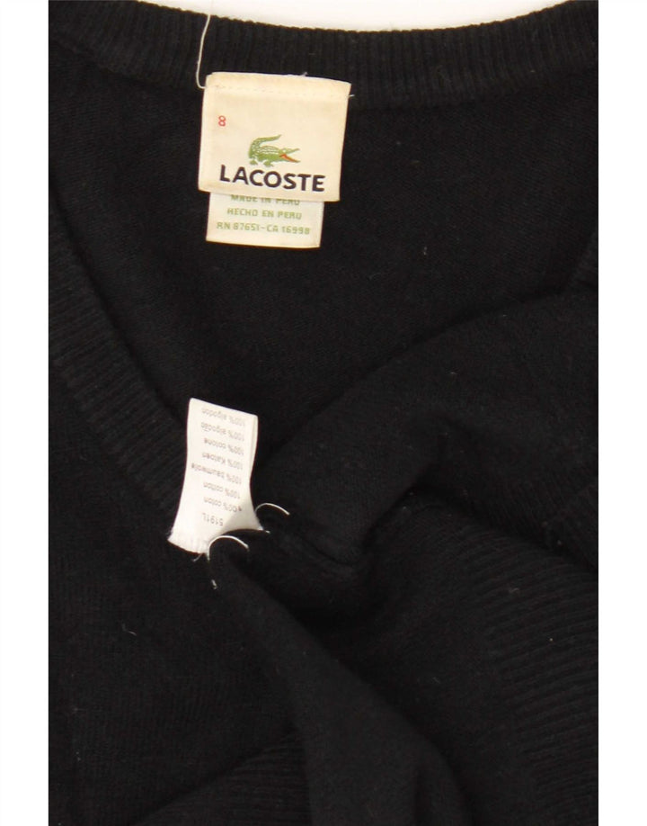 Lacoste Herren-Pullover mit V-Ausschnitt, Größe 8 3XL, schwarze Baumwolle