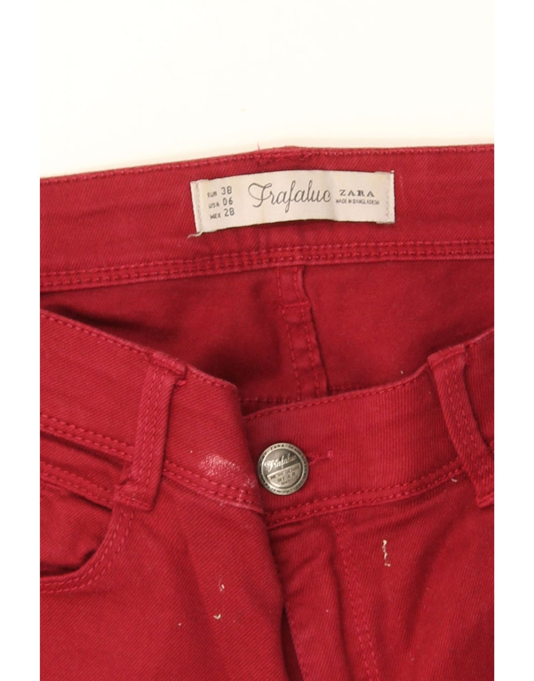 ZARA Damen Skinny Jeans EU 38 Small W28 L30 Rot