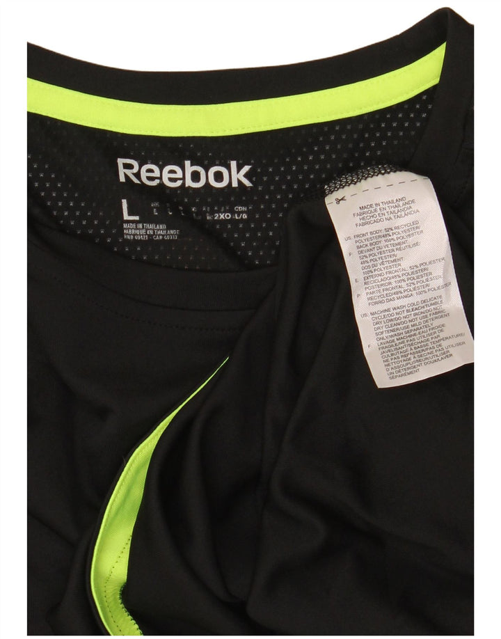 Reebok Herren Top Langarm Large Schwarz Polyester