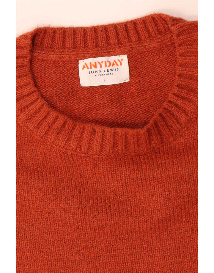 John Lewis Herren-Pullover mit Rundhalsausschnitt, groß, orangefarbene Baumwolle
