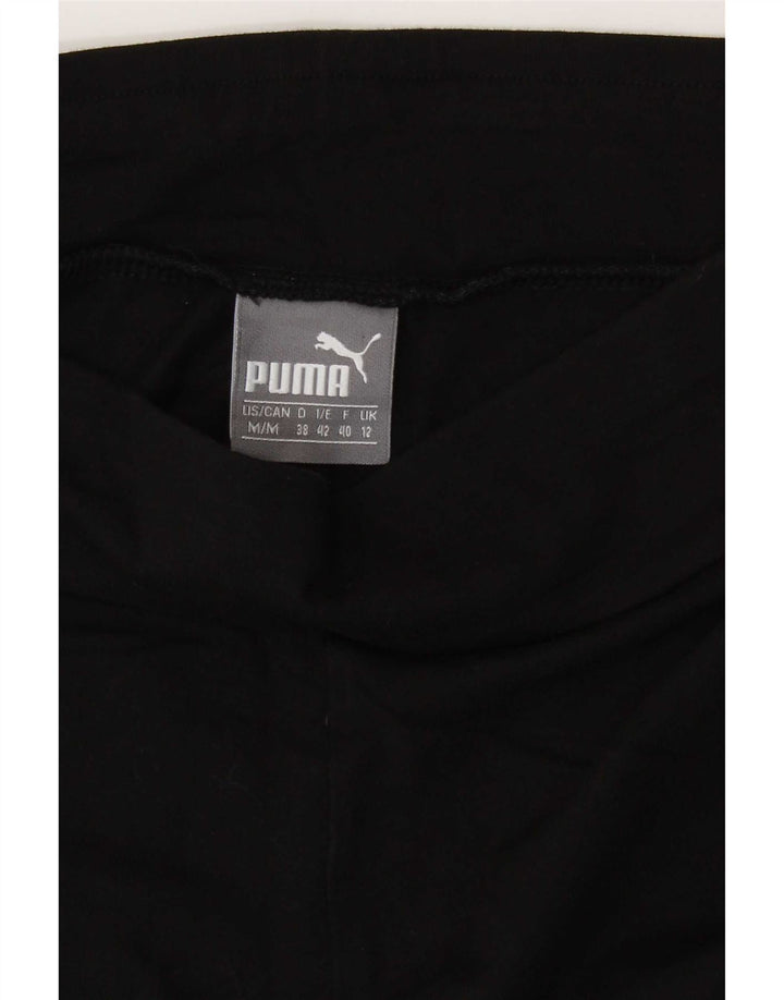 Puma Womens Graphic Leggings UK 12 Mittelschwarze Baumwolle