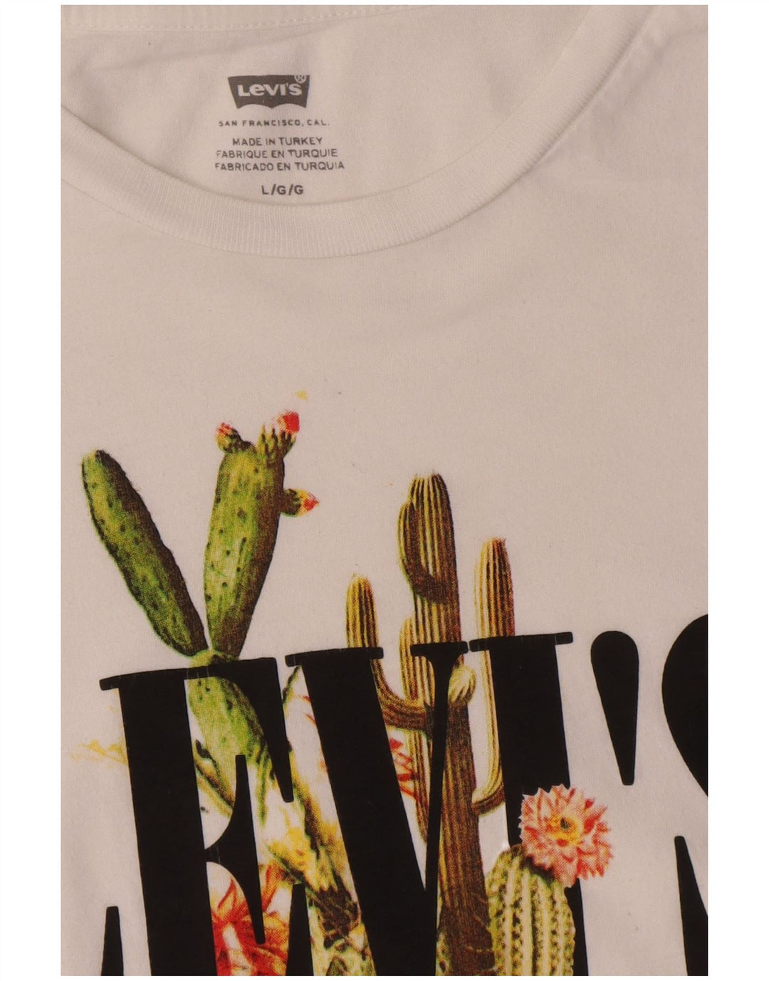 Levi's Herren-T-Shirt mit Grafik, Größe L, aus weißer Baumwolle