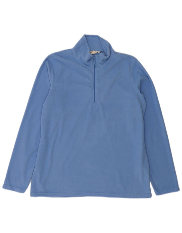 Mountain Warehouse Damen-Fleecepullover mit Reißverschluss am Kragen, UK 16, Größe L, Blau, Polyester